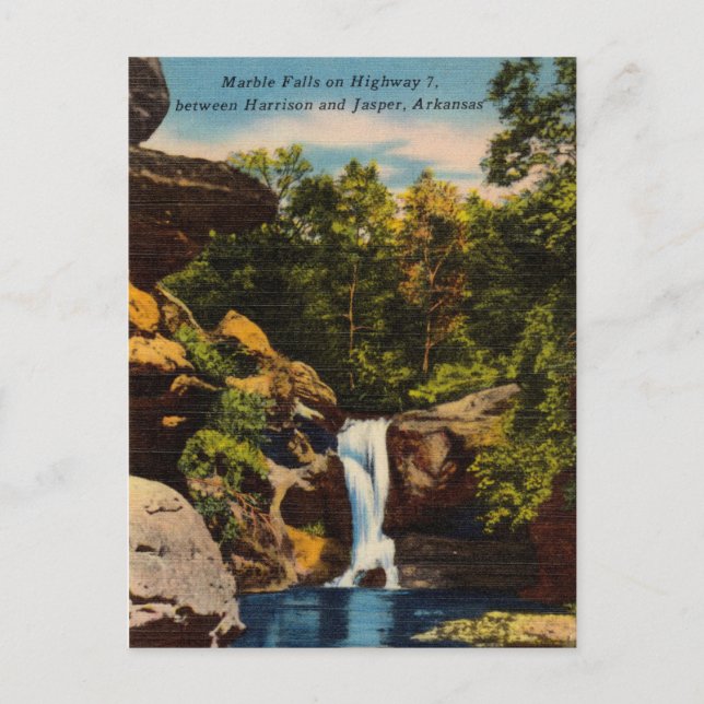 Vintag Marble Falls Harrison, Jasper, Arkansas Postkarte (Vorderseite)