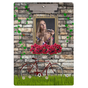 Vintag Märchenhof Fahrrad Rose Girly Foto Rahmen Klemmbrett