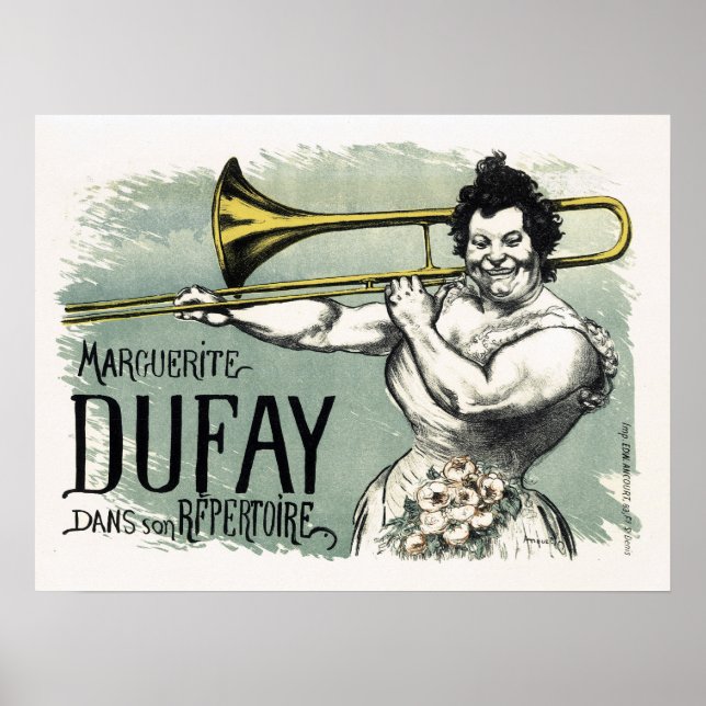 Vintag Marguerite Dufay Trombone Poster (Vorne)