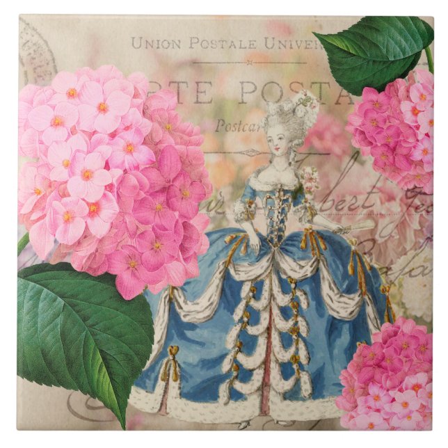 Vintag Marie Antoinette Keramik Tile Fliese (Vorderseite)