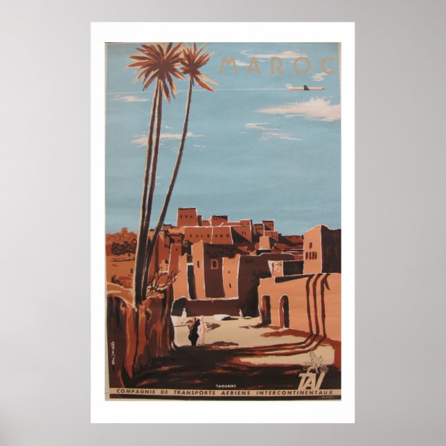 Vintag Maroc Travel Poster (Vorne)