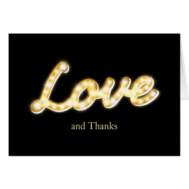Vintag Marquee Lights Dankeschön Karte - schwarz (Vorderseite (Horizontal))