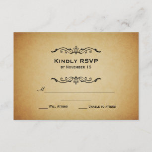Vintag Marquis Wedding RSVP Karte