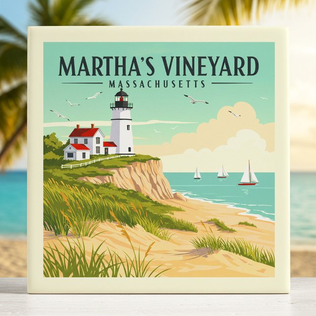Vintag Martha's Vineyard Massachusetts Fliese (Von Creator hochgeladen)