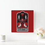 Vintag Martini Art Deco Quadratische Wanduhr<br><div class="desc">Vintag Martini Art Deco. © Copyright HGIFY | HGI-Speicher nur. Alle Rechte vorbehalten. Originelle Berufliche Kunstwerke. Das Hotel ist sehr schön eingerichtet, die Einrichtung ist Bar oder ein Geschenk.</div>