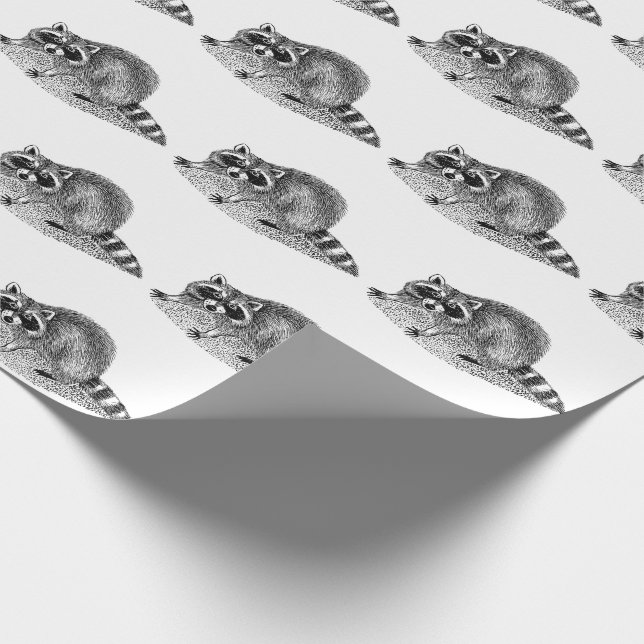 Vintag Masked Raccoon Geschenkpapier (Ecke)