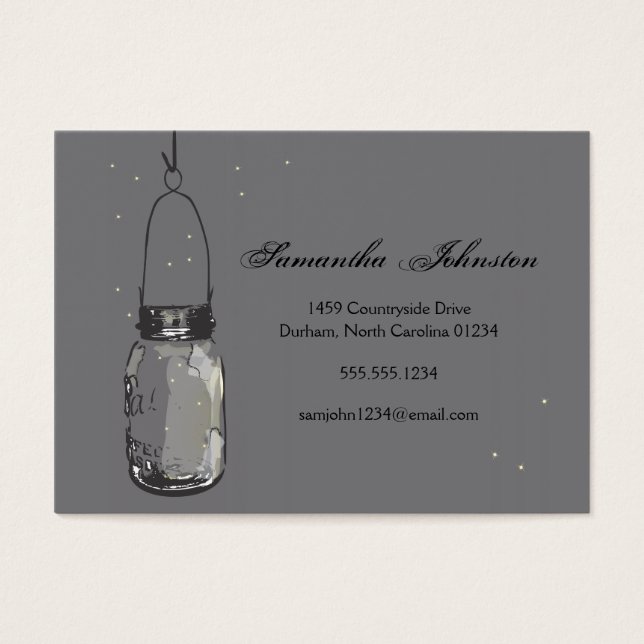 Vintag Mason Jar & Fireflies Save the Date (Vorderseite)
