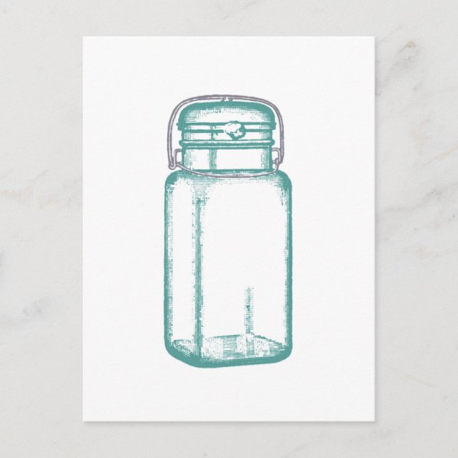 Vintag Mason Jar Postkarte (Vorderseite)