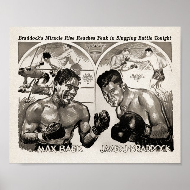 Vintag Max Baer / James Braddock Poster (Vorne)