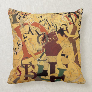 Vintag Maxfield Parrish Alphabet Kissen