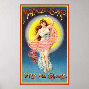 Vintag Maypole Soap Ad - Dies alles Farben Poster