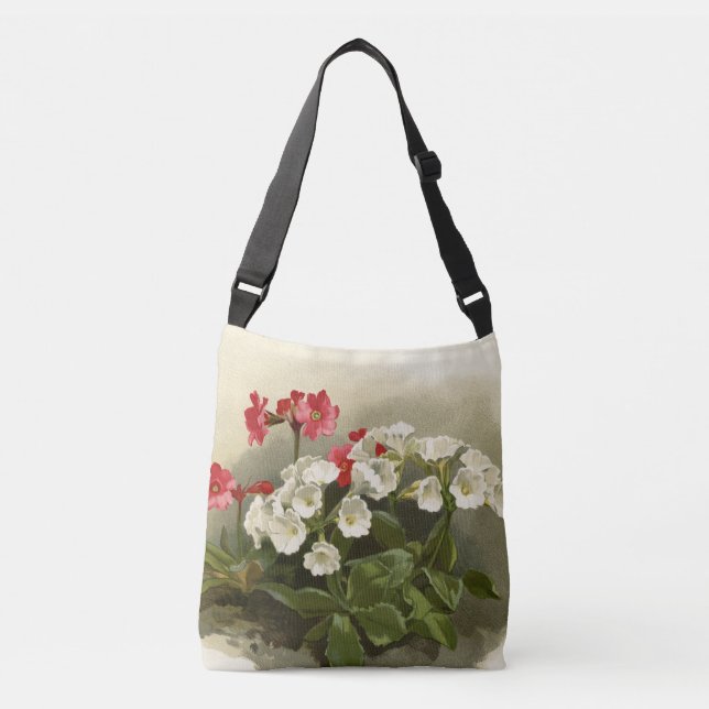 Vintag Meadow Primrose Tragetaschen Mit Langen Trägern (Vorderseite)