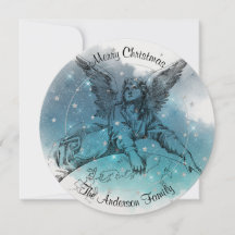 Vintag Meets Modern Angel Stars Weihnachtskarte