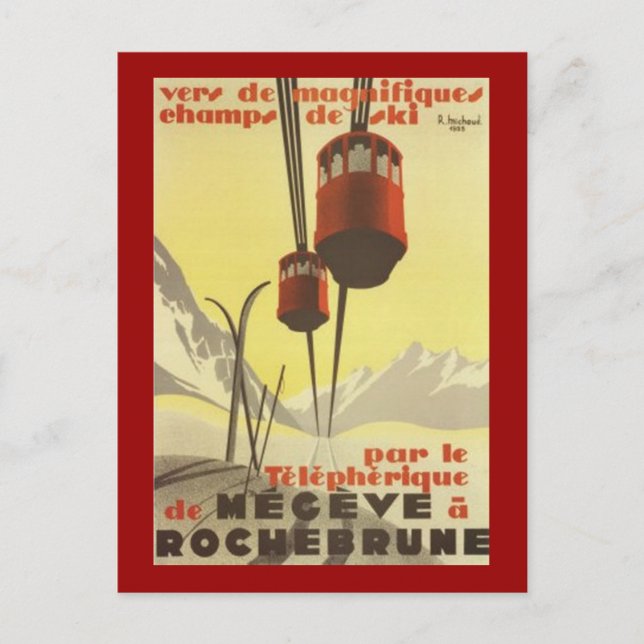 Vintag Mégève, Rhône-Alpes, Frankreich - Postkarte (Vorderseite)