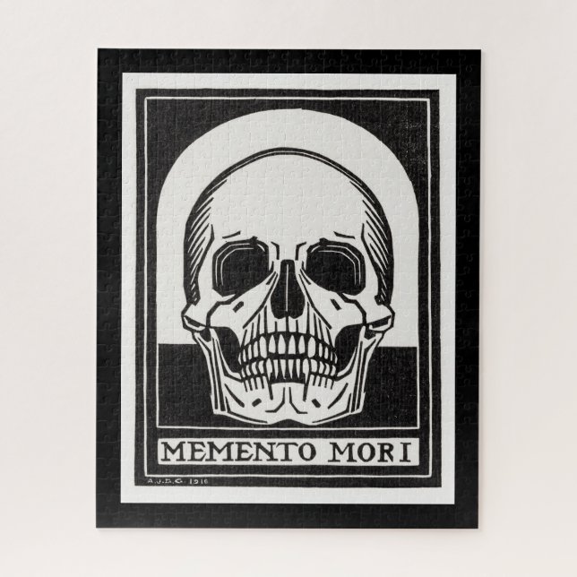 Vintag Memento Mori Skull Illustration (Vertikal)