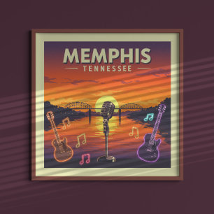 Vintag Memphis Tennessee Poster