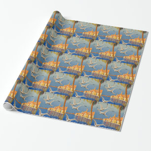 Vintag Menton CoTe D'azur Geschenkpapier