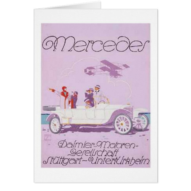 Vintag Mercedes Ad - Lila, Flugzeug (Vorne)