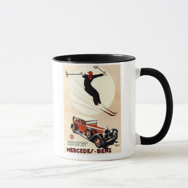 Vintag Mercedes Benz Ski Ad Tasse (Rechts)