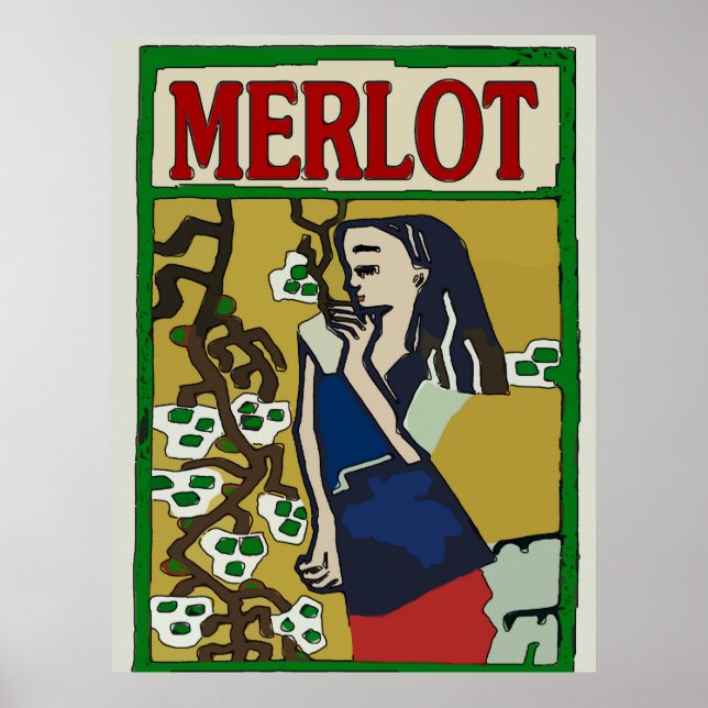 Vintag Merlot Wine Poster (Vorne)