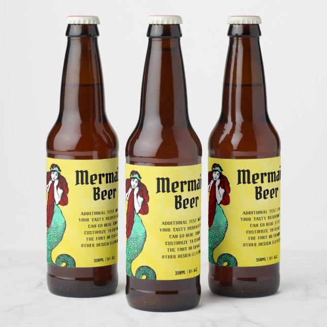 Vintag Mermaid Bierflaschenetikett (Flaschen)