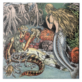 Vintag Mermaid & Octopi Fliese
