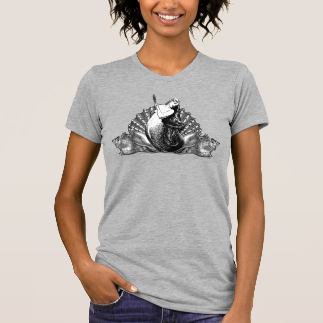 Vintag Mermaid & Seashells T-Shirt (Vorderseite)