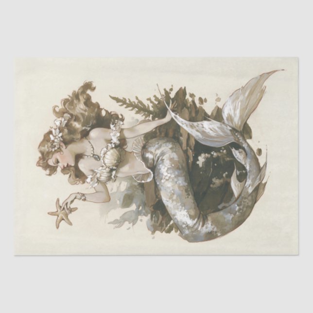 Vintag Mermaid Seidenpapier (Vorderseite)
