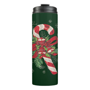Vintag Merry Christmas Candy Cane Thermosbecher
