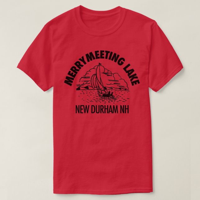 Vintag Merrymeeting Lake Sailboat T-Shirt (Design vorne)