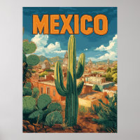 Vintag Mexico Cactus Travel