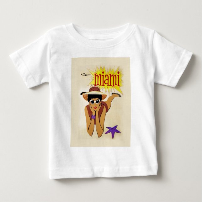 Vintag Miami Beach Baby T-shirt (Vorderseite)