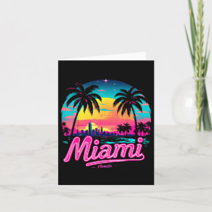 Vintag Miami Beach - Retro 305 Florida Sunset Gra Karte