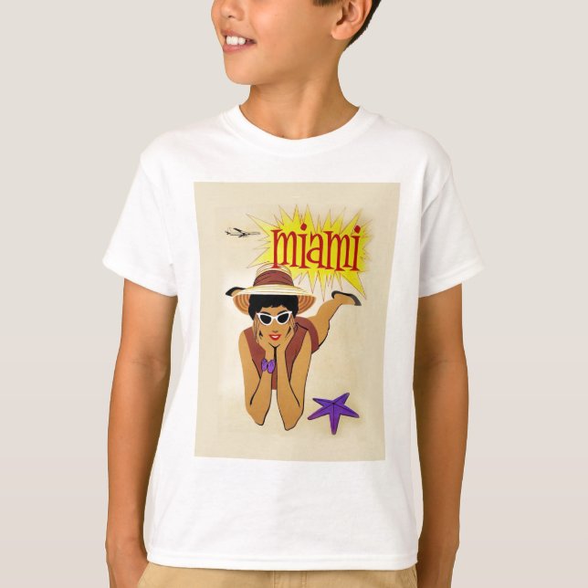 Vintag Miami Beach T-Shirt (Vorderseite)