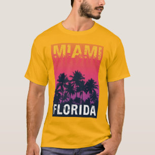 Vintag Miami Florida Palm Trees Sunset 90s Reisen T-Shirt