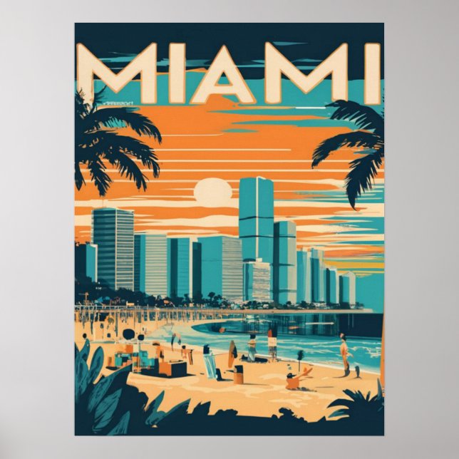 Vintag Miami Florida Poster (Vorne)