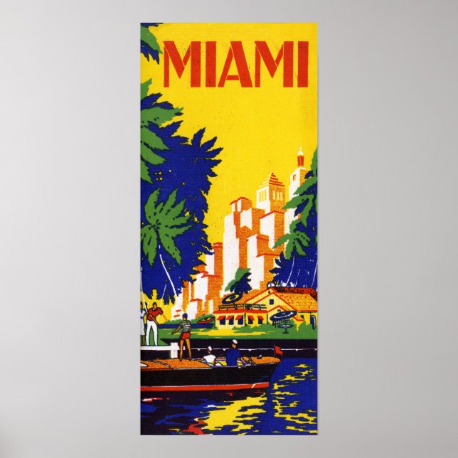 Vintag Miami Florida Travel Poster (Vorne)