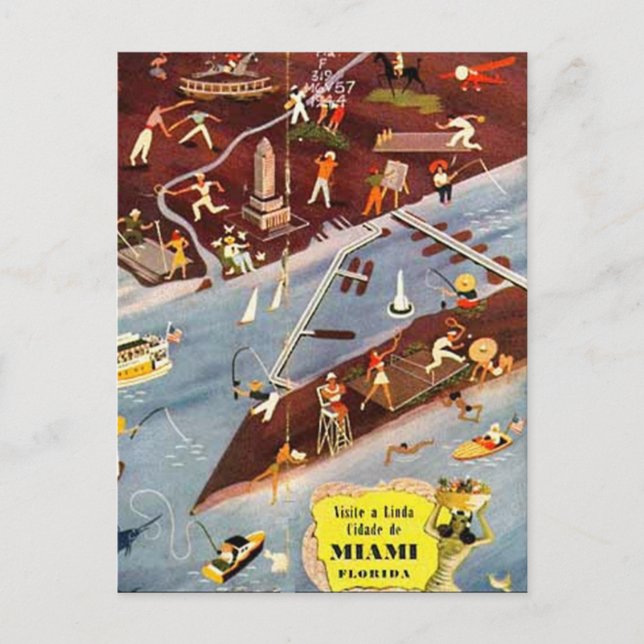 Vintag Miami, Florida, USA - Postkarte (Vorderseite)