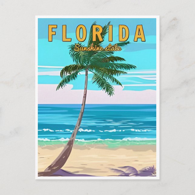 Vintag Miami Florida USA Postkarte (Vorderseite)