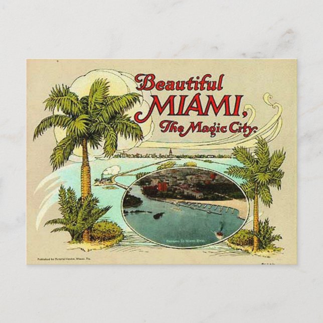 Vintag Miami, Florida, USA - Postkarte (Vorderseite)