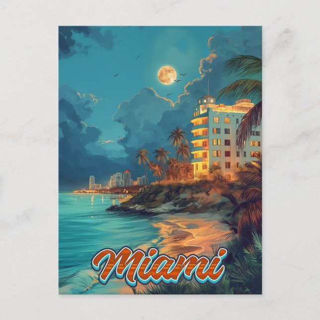 Vintag Miami Postkarte (Vorderseite)