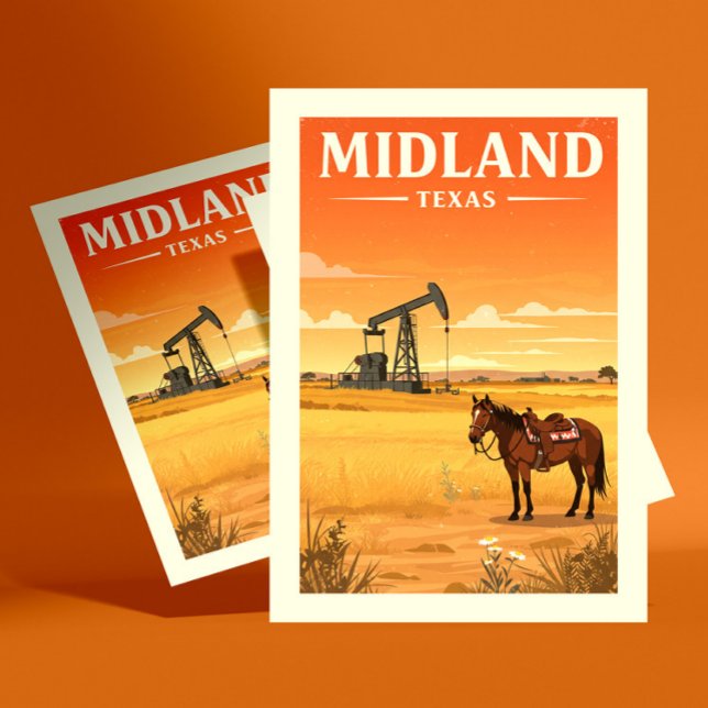 Vintag Midland Texas Postkarte (Von Creator hochgeladen)