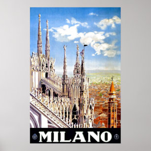 Vintag Milano Travel Einzigartiges Plakat