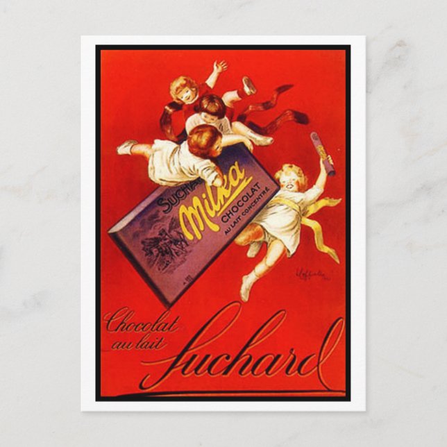 Vintag Milka Chocolate Ad Postkarte (Vorderseite)
