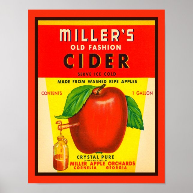 Vintag Miller Apfelwein-Werbung Poster (Vorne)