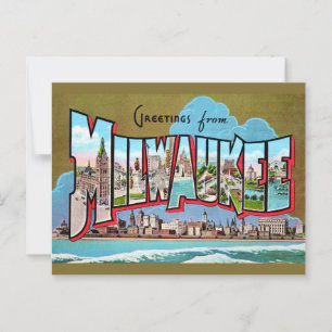 Vintag Milwaukee Grußkarte Postkarte