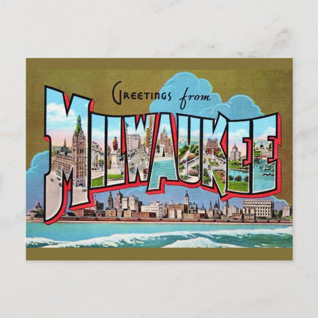 Vintag Milwaukee Grußkarte Postkarte (Vorderseite)