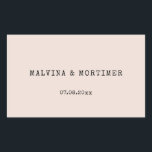 Vintag-minimalistische Schreibmaschinenhochzeit Rechteckiger Aufkleber<br><div class="desc">Ein minimalistisches und Vintages Design für Ihr Hochzeitsgeschenk: Wählen Sie diese Retro-und dennoch moderne Hochzeitssuite mit Schreibmaschine Schriftart. Vollständig anpassbar,  für die Liebhaber der Einfachheit.</div>