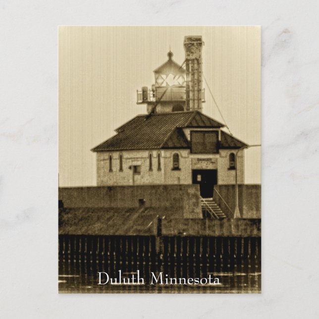 Vintag Minnesota Lighthouse Postkarte (Vorderseite)