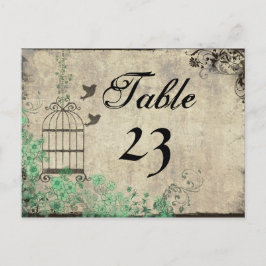 Vintag Minze Green Birdcage Tischnummern